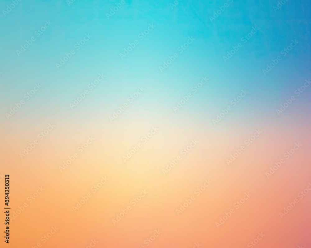 Obraz premium Softly blended abstract gradient background featuring calming blue and vibrant orange hues merging in a harmonious blur of pastel colors, evoking a sense of serenity.