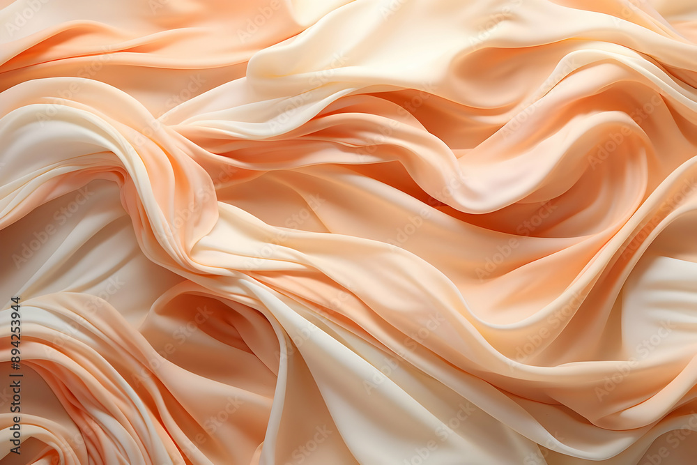 Fototapeta premium Peach and Cream Silk Fabric Texture