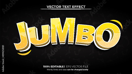 Editable text effect Jumbo 3d Cartoon template style