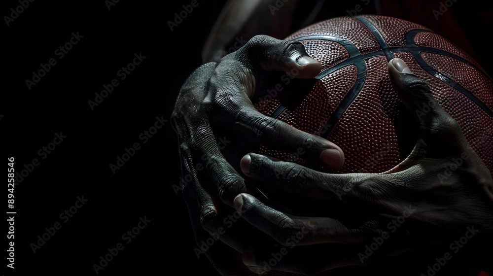 Obraz premium basketball on black background. 