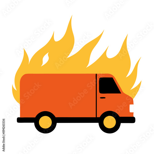  fiery blaze consumed red van in blaze of flames