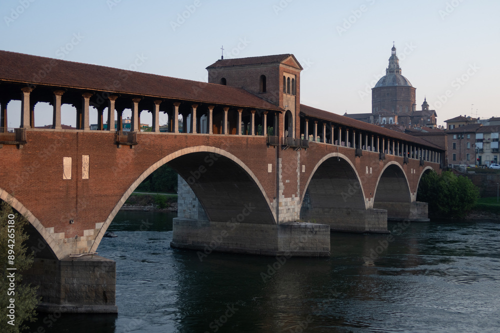 Pavia bridge hamlet village country people
