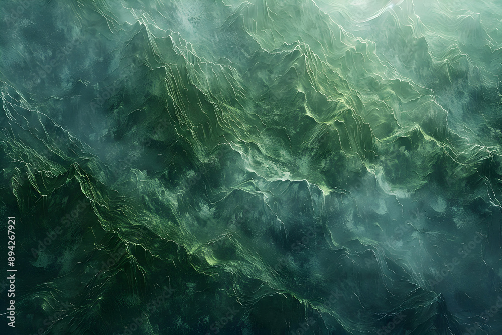 Abstract Green Mountain Landscape Abstract Green Mountain Landscape