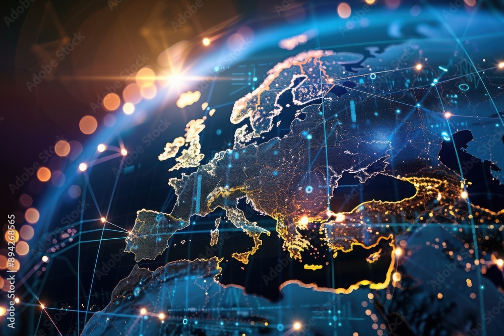 Europe Digital Network and Connectivity Map Europe Digital Network and Connectivity Map