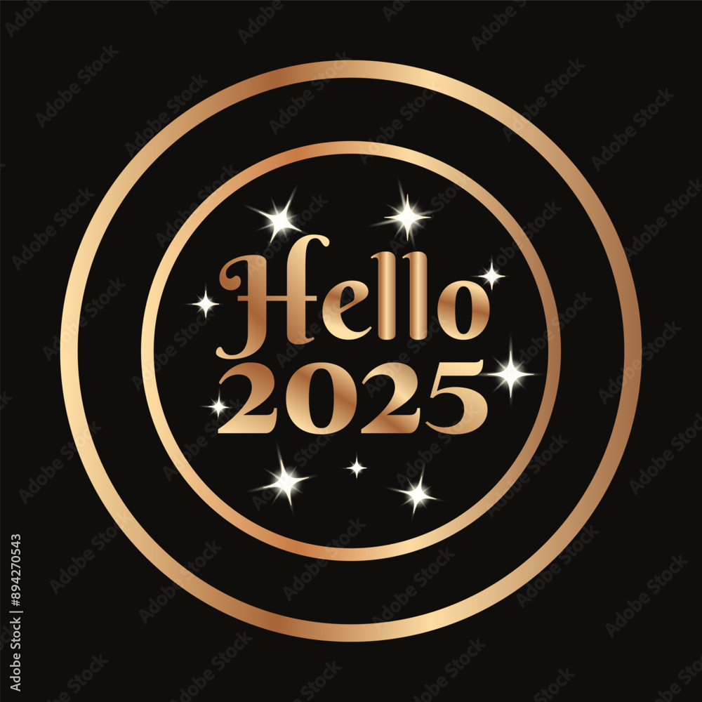 Hello 2025 hand drawn banner New year concept Hello 2025 hand drawn banner New year concept