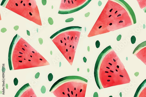 Vibrant watermelon slices pattern