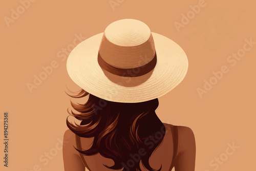 Woman wearing wide-brimmed hat