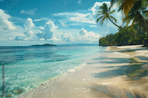 Idyllic Tropical Beach with Palm Trees