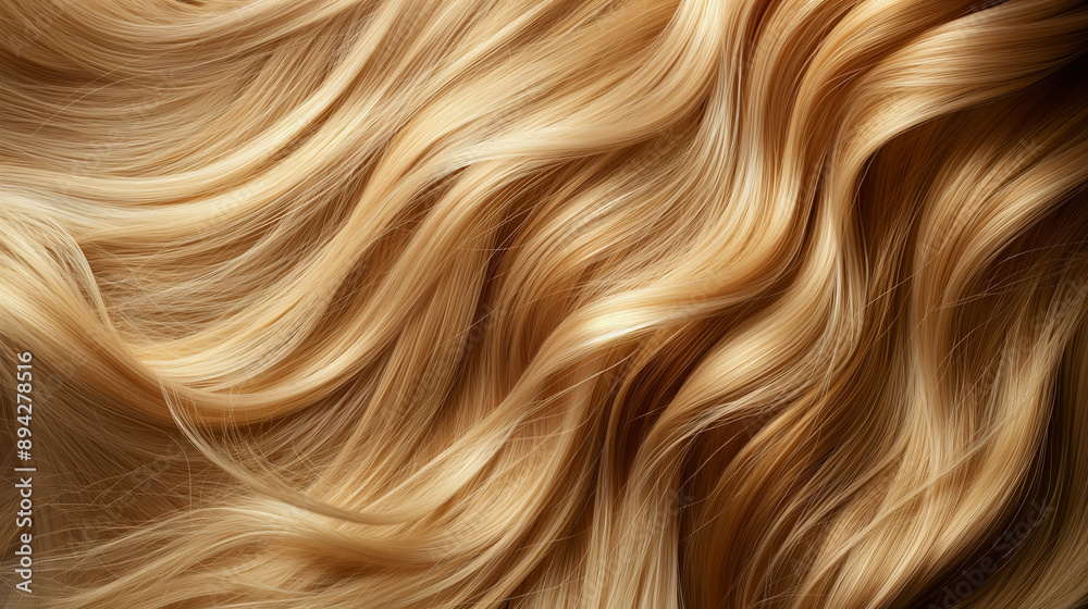 Close-up of silky, flowing blonde hair. Close-up of silky, flowing blonde hair.
