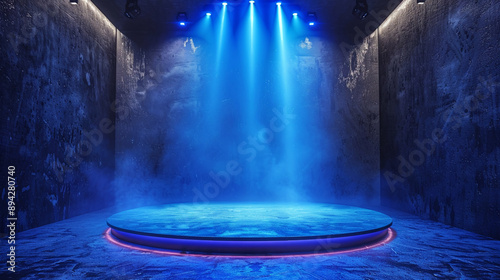 Wallpaper Mural Abstract background with stage lights, dark room for product presentation. Showroom with spotlight and starry sky. Background for display of products on stage in the theater or studio Torontodigital.ca