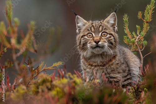 scottish wildcat sitting in the grass