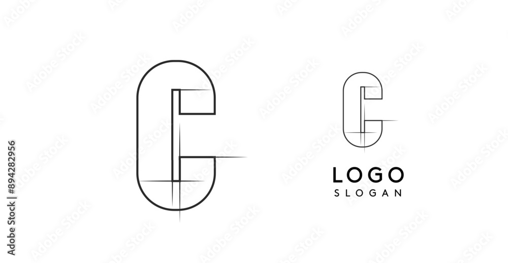 Letter C pencil drawn, architectural blueprint logo design, construction plan, technical drawing. Ideal for corporate branding, industrial projects, engineering firms. Vector illustration Letter C pencil drawn, architectural blueprint logo design, construction plan, technical drawing. Ideal for corporate branding, industrial projects, engineering firms. Vector illustration