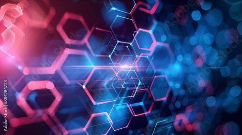 Abstract technology background with hexagons and medical icons