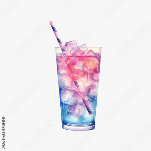 Colorful refreshing iced drink