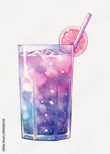 Colorful refreshing iced drink