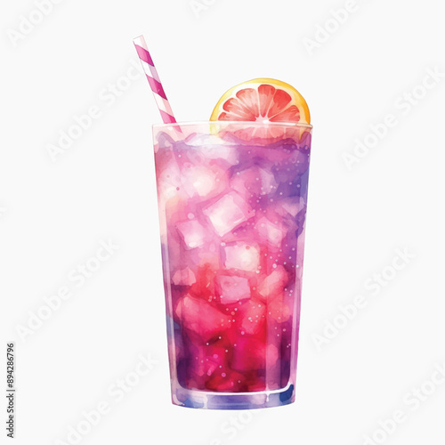 Colorful refreshing iced drink