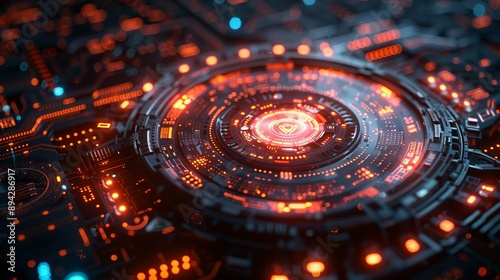 Wallpaper Mural Abstract industrial sci-tech network with complex digital patterns and mechanical elements highlighting innovation. , Minimalism, Torontodigital.ca