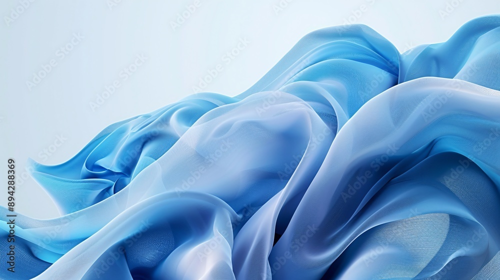 Obraz premium Blue abstract wave background with gradient effects