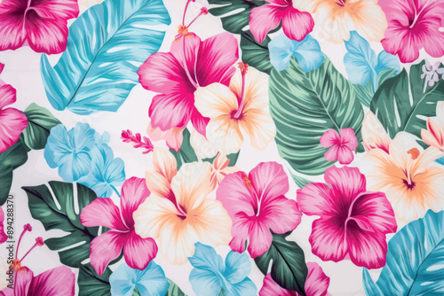 Vibrant tropical floral pattern