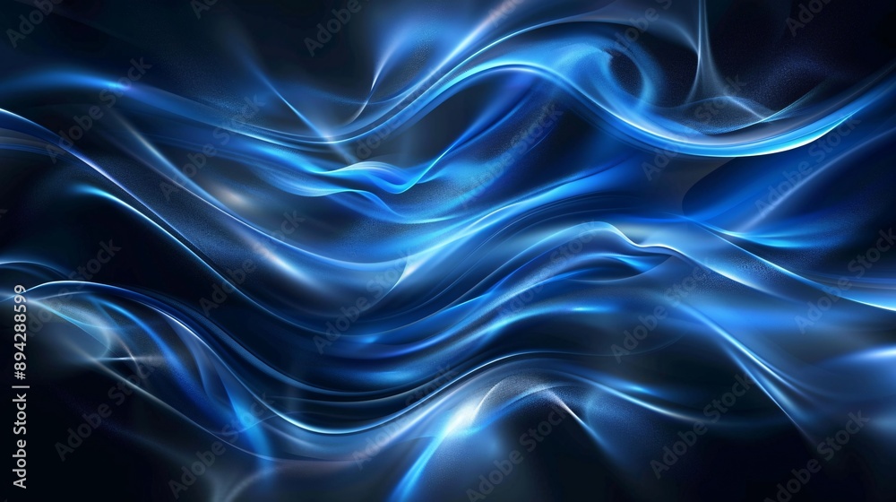Obraz premium Blue abstract wave background with gradient effects