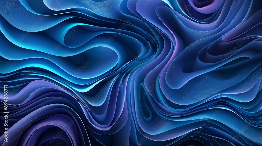 Obraz premium Blue abstract wave background with gradient effects