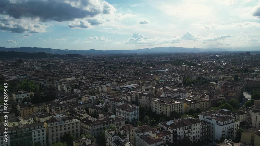 aerial view of Firenze, golden hour in Florence, Italy aerial view of Firenze, golden hour in Florence, Italy
