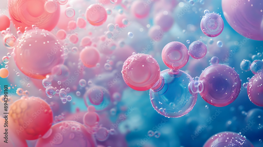 Abstract Pink & Blue Bubbles Abstract Pink & Blue Bubbles