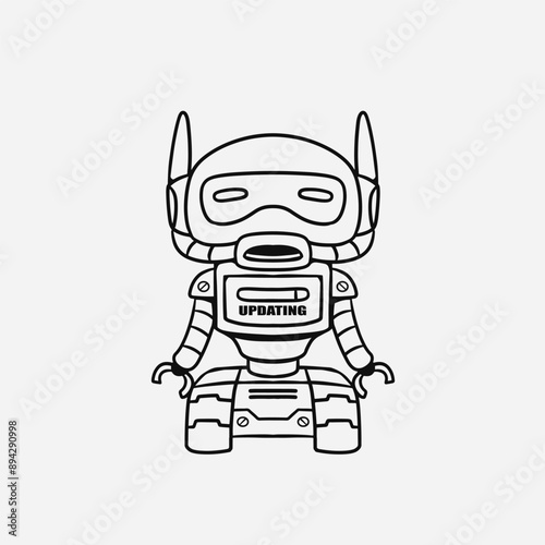 mascot robot good for coloring book, doodles, element design, etc