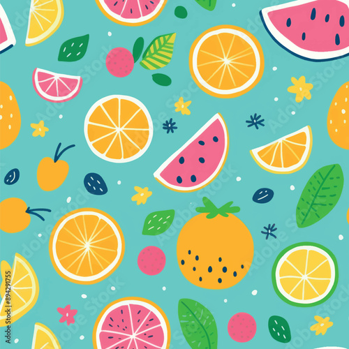 Colorful fruit pattern design