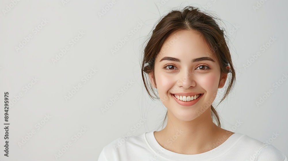 Hyper-detailed portrait of a happy Filipino woman with a radiant smile on a clear background, capturing her beauty and happiness through her expressive eyes. Realistic photo, Portrait , Minimalism, Hyper-detailed portrait of a happy Filipino woman with a radiant smile on a clear background, capturing her beauty and happiness through her expressive eyes. Realistic photo, Portrait , Minimalism,