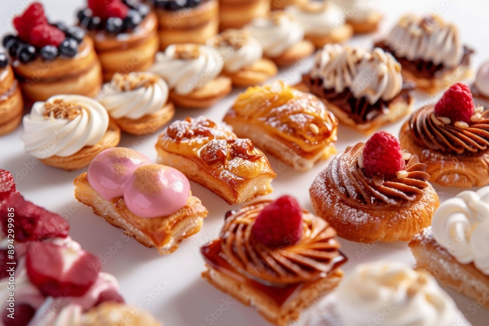 Pastries with unique shapes and forms feature inventive designs that stand out from traditional baked goods.