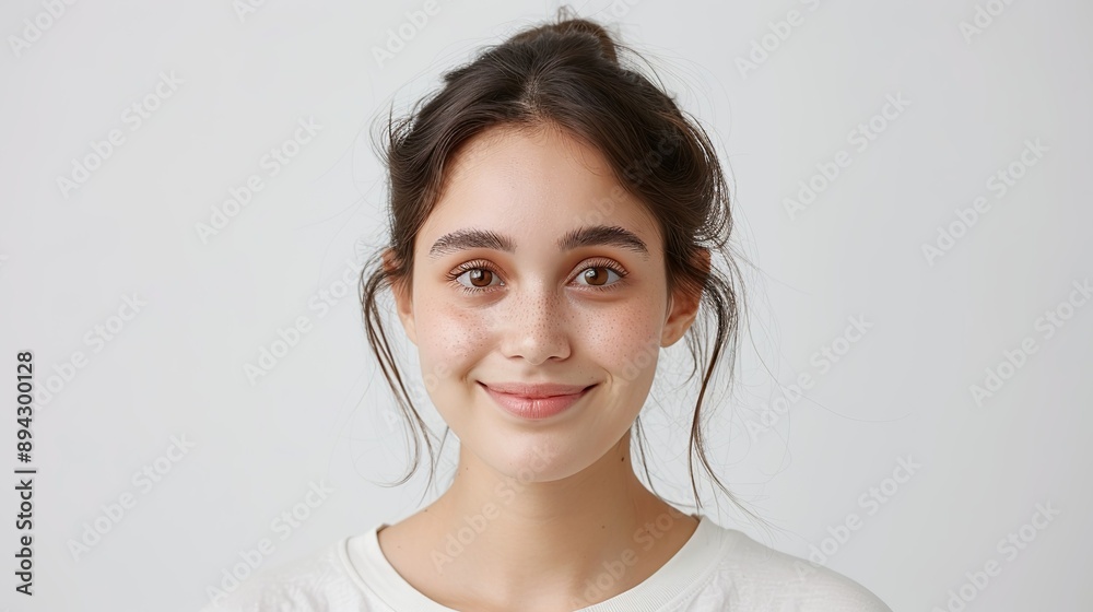 Hyper-detailed portrait of a joyful Filipino woman with a beaming smile on a clear background, capturing her beauty and happiness through her expressive eyes. Realistic photo, Portrait , Minimalism, Hyper-detailed portrait of a joyful Filipino woman with a beaming smile on a clear background, capturing her beauty and happiness through her expressive eyes. Realistic photo, Portrait , Minimalism,