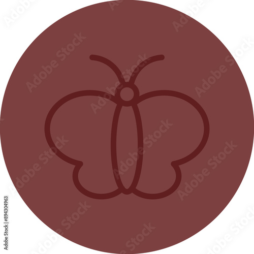 butterfly Vector Line Maroon Circle Maroon
