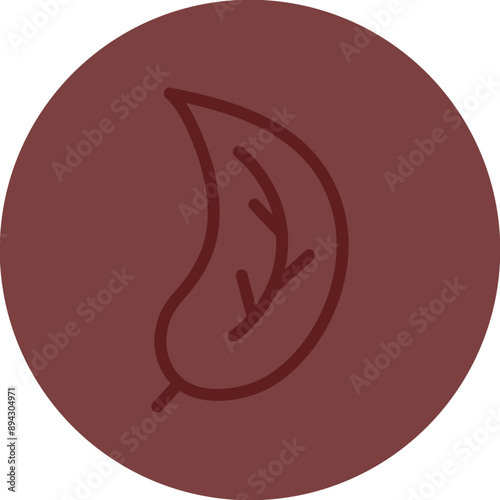 leaf Vector Line Maroon Circle Maroon