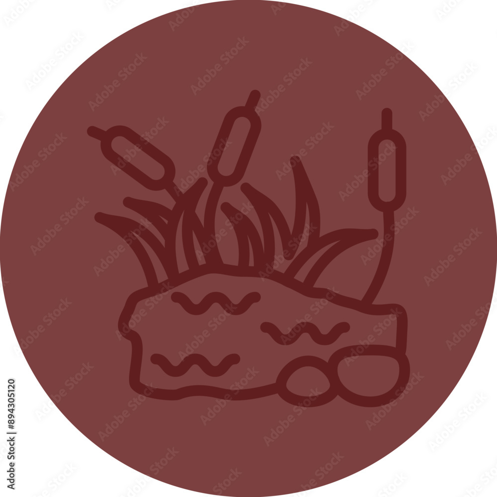 Obraz premium pond Vector Line Maroon Circle Maroon