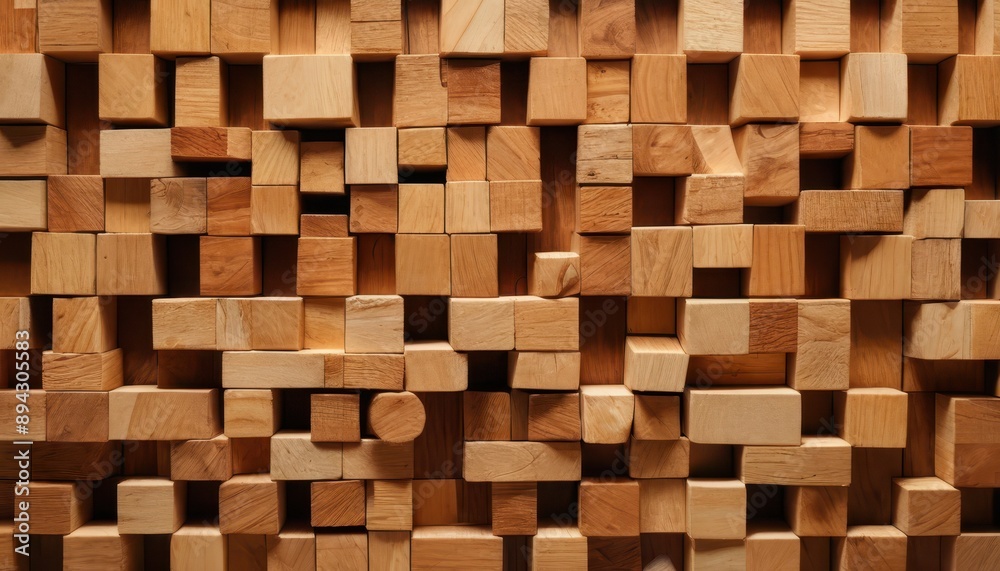 Wooden Block Wall Texture. Wooden Block Wall Texture.