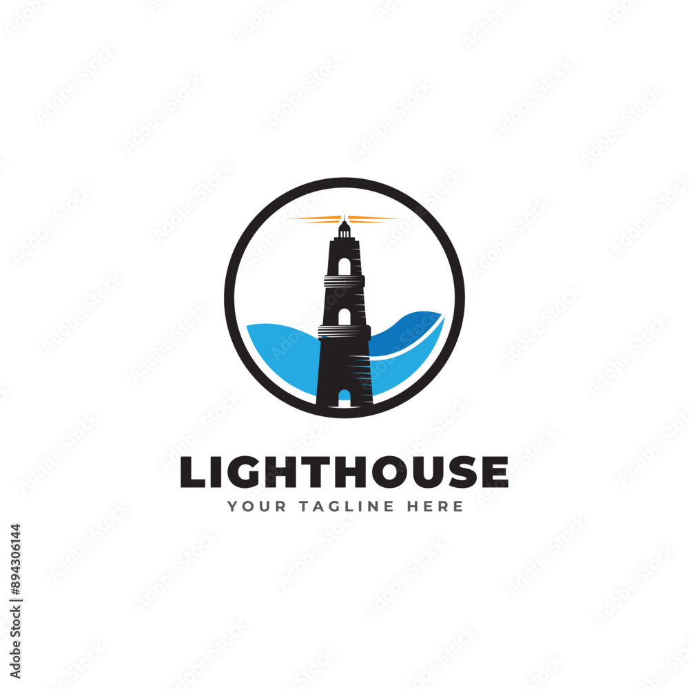 Lighthouse logo template. Building of lighthouse logo vector Lighthouse logo template. Building of lighthouse logo vector