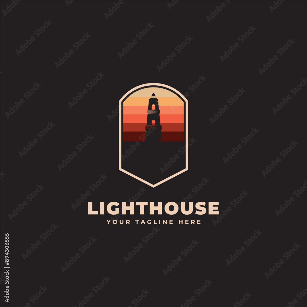 Lighthouse logo template. Building of lighthouse logo vector Lighthouse logo template. Building of lighthouse logo vector