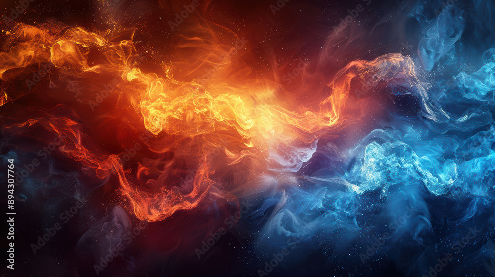 Blue and Red Elemental Intertwine Blue and Red Elemental Intertwine