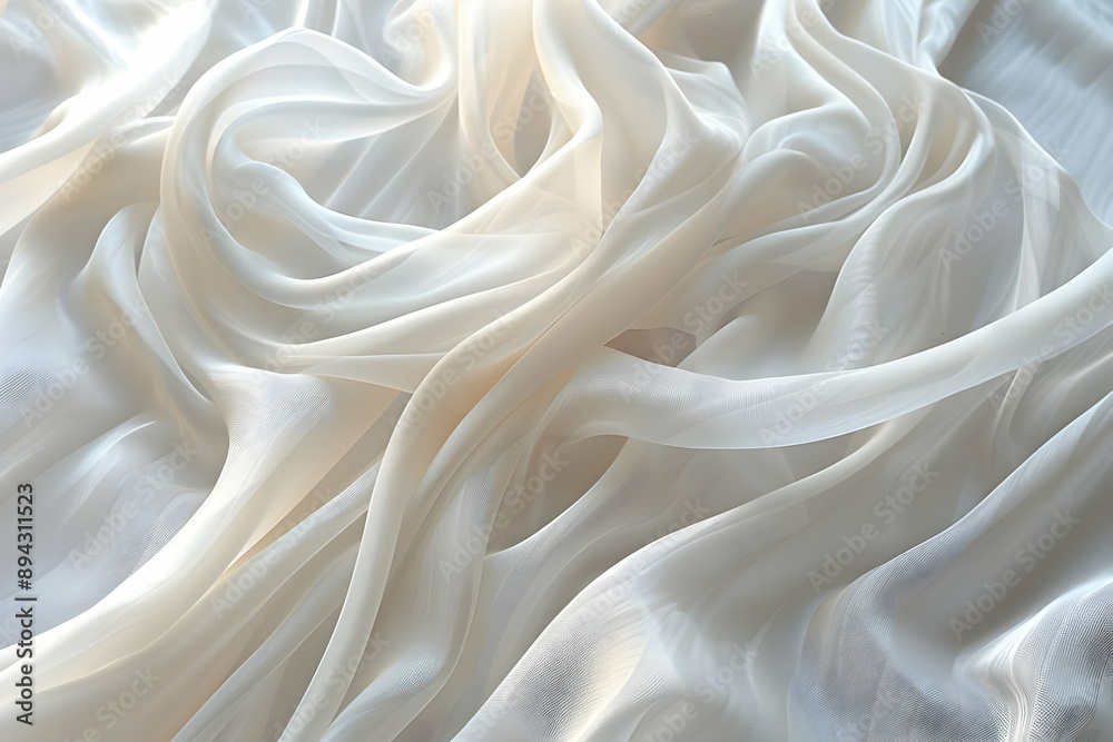 Fototapeta premium White Sheer Fabric Texture Background