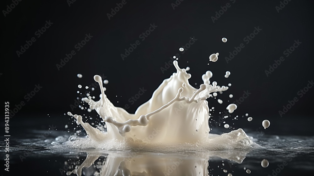 Milk splash on white surface for food and chemistry illustrations, perfect for designs Milk splash on white surface for food and chemistry illustrations, perfect for designs