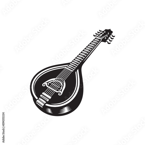 Balalaika Silhouette - Balalaika Vector - Music Instrument Illustration - Balalaika Instrument Vector Silhouette.