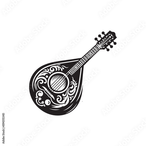 Balalaika Silhouette - Balalaika Vector - Music Instrument Illustration - Balalaika Instrument Vector Silhouette.