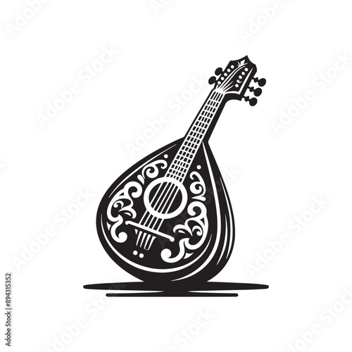 Balalaika Silhouette - Balalaika Vector - Music Instrument Illustration - Balalaika Instrument Vector Silhouette.