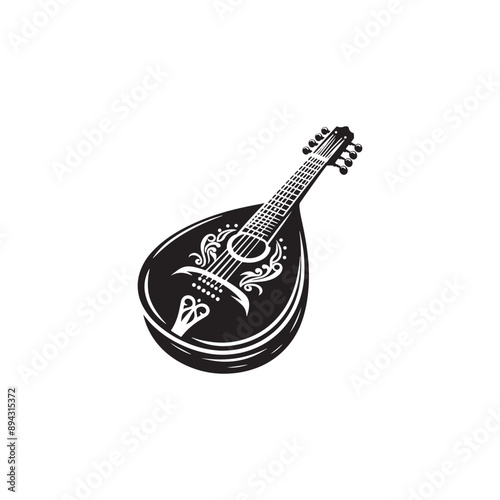 Balalaika Silhouette - Balalaika Vector - Music Instrument Illustration - Balalaika Instrument Vector Silhouette.