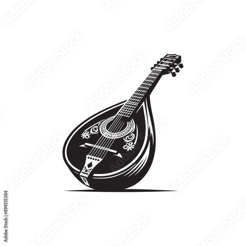 Balalaika Silhouette - Balalaika Vector - Music Instrument Illustration - Balalaika Instrument Vector Silhouette.