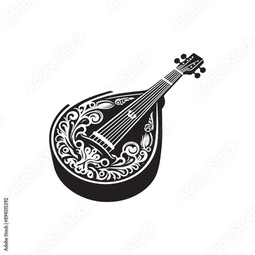 Balalaika Silhouette - Balalaika Vector - Music Instrument Illustration - Balalaika Instrument Vector Silhouette.