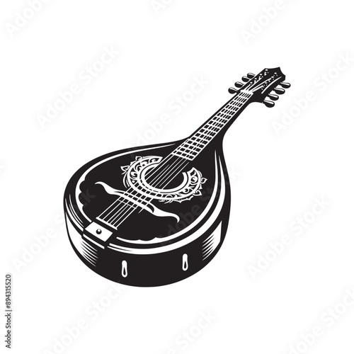 Balalaika Silhouette - Balalaika Vector - Music Instrument Illustration - Balalaika Instrument Vector Silhouette.