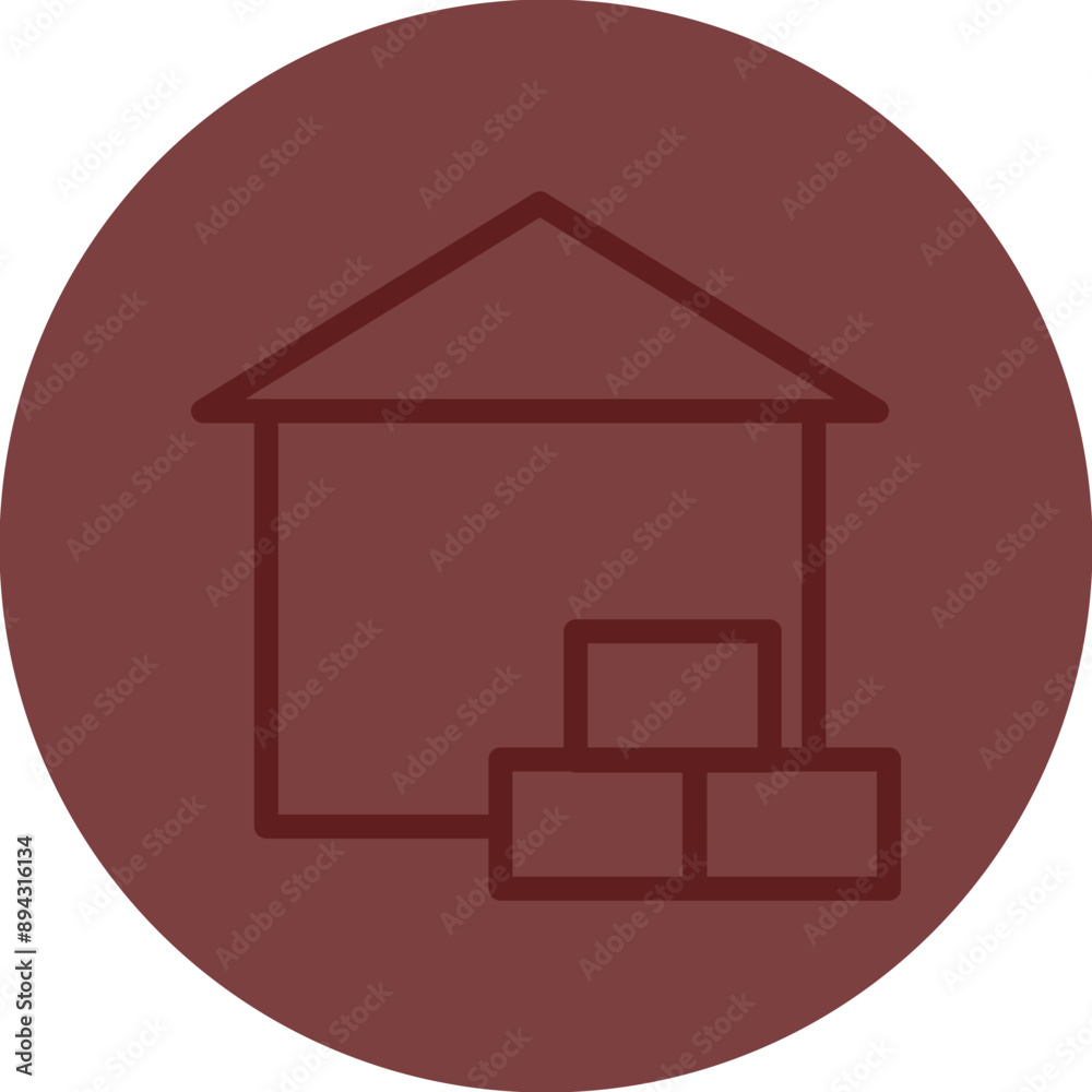 Warehouse Vector Line Maroon Circle Maroon Warehouse Vector Line Maroon Circle Maroon