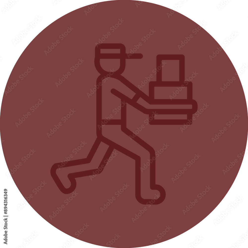 Delivery person Vector Line Maroon Circle Maroon Delivery person Vector Line Maroon Circle Maroon